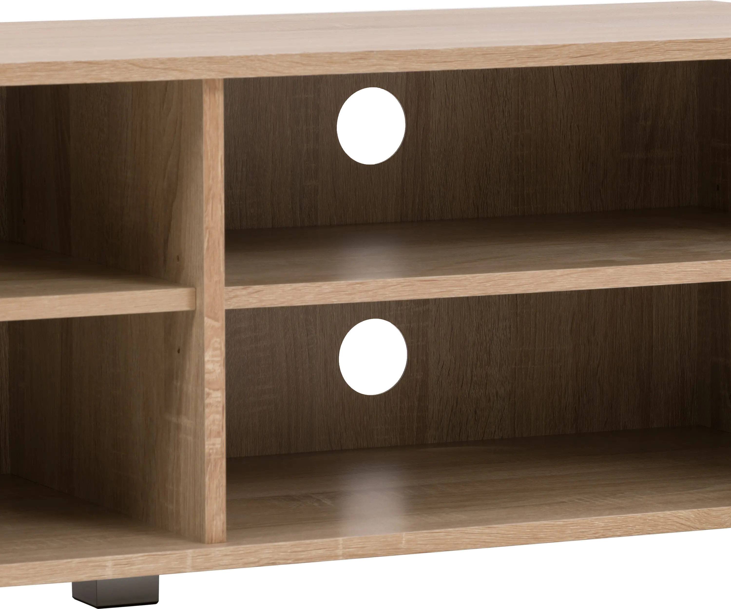 Hollywood Modern 71  White and Brown Wood Grain TV Stand with Doors-6