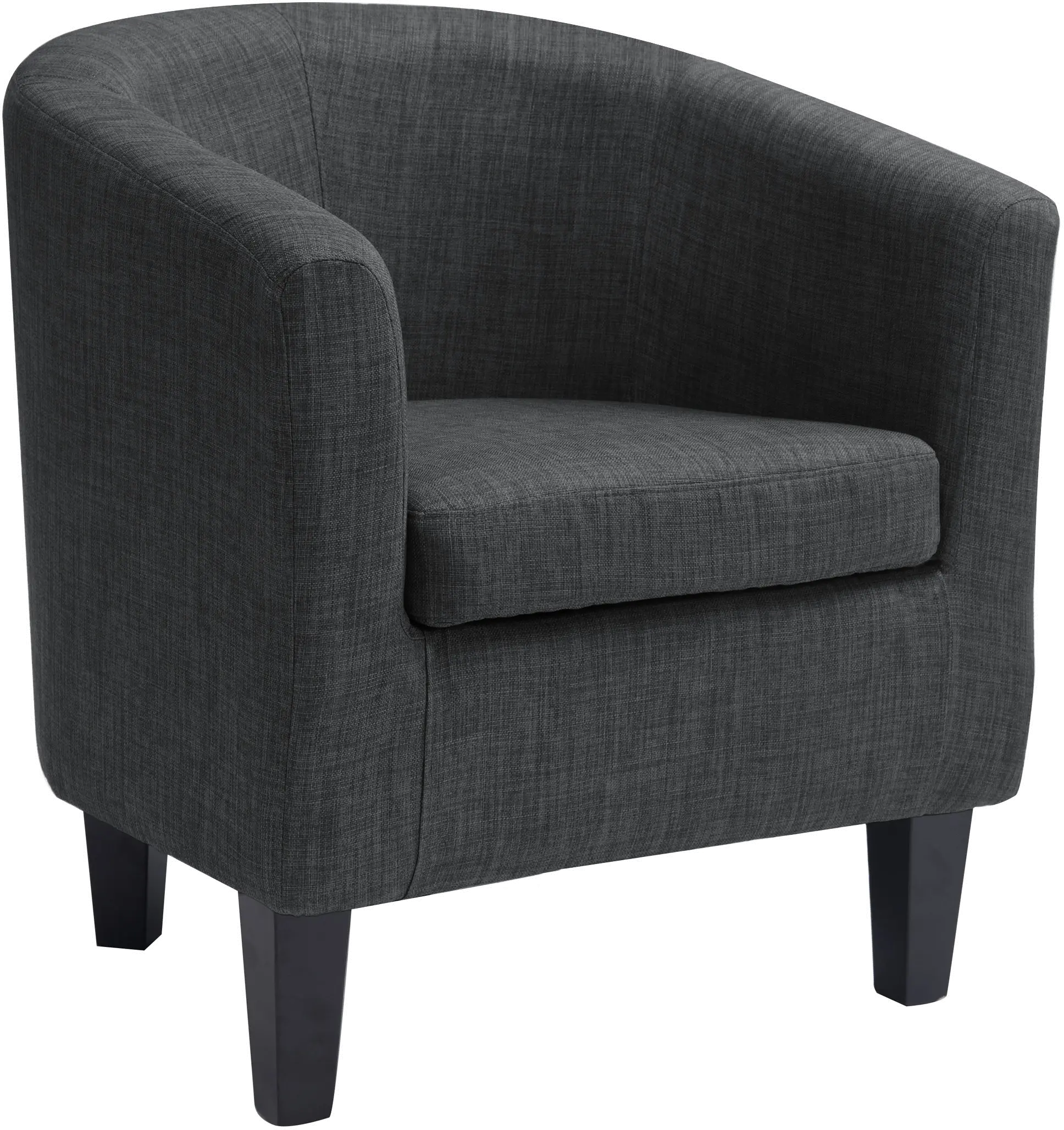 Antonio Contemporary Dark Grey Fabric Tub Chair-1