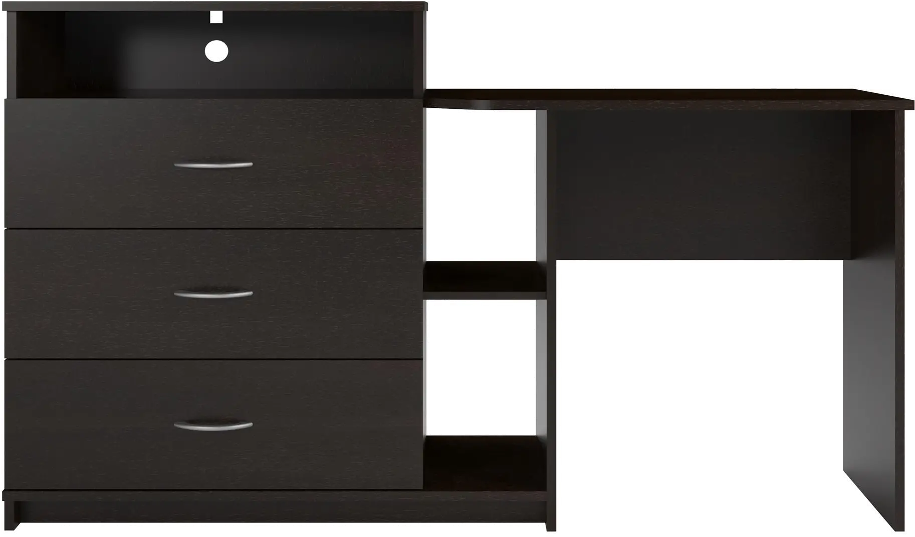 Rebel Transitional Espresso 3 in 1 Media Dresser and Desk Combo-5