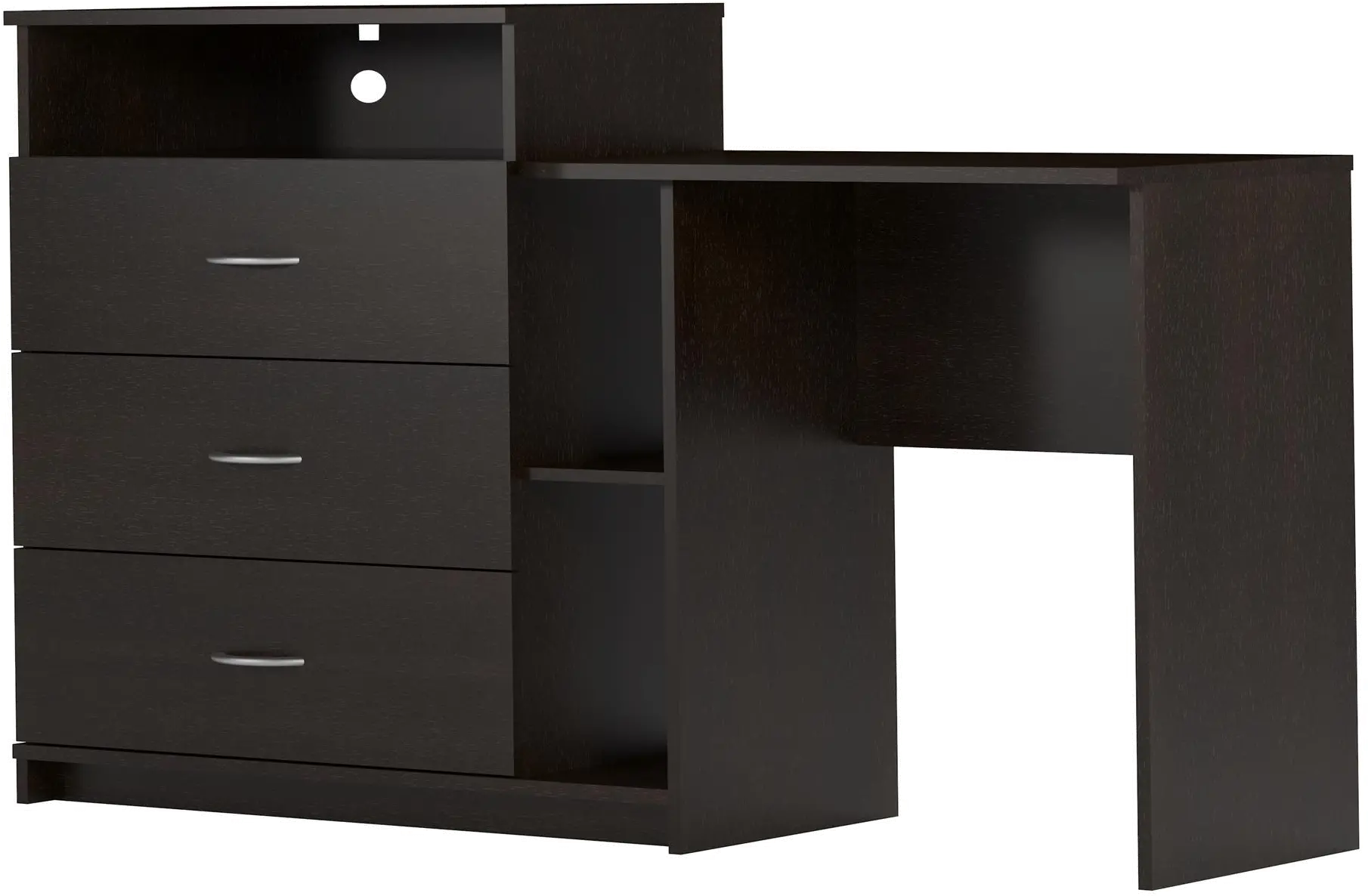 Rebel Transitional Espresso 3 in 1 Media Dresser and Desk Combo-6