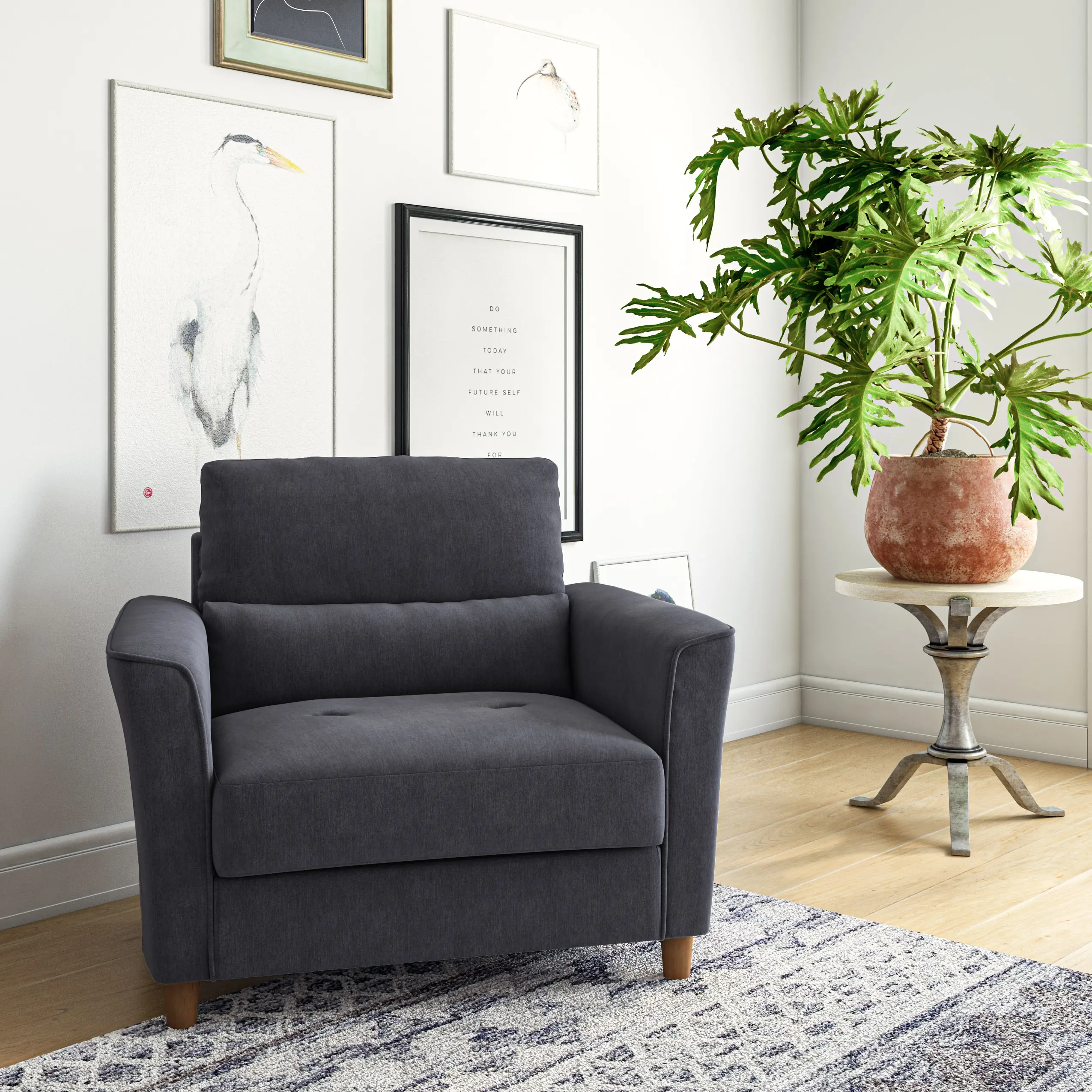 Georgia Dark Gray Accent Chair and a Half-2