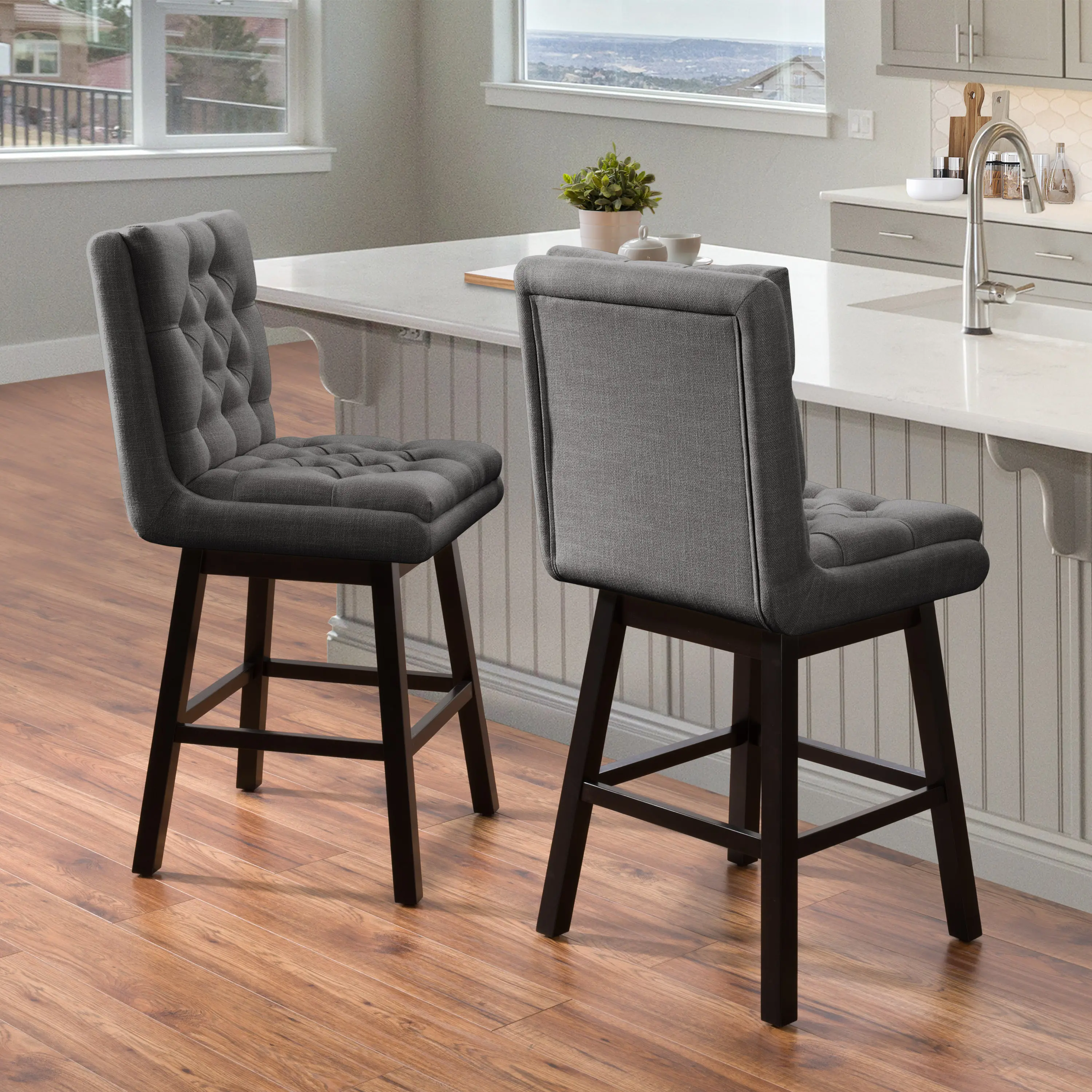 Boston Dark Gray Counter Height Stool, Set of 2-2