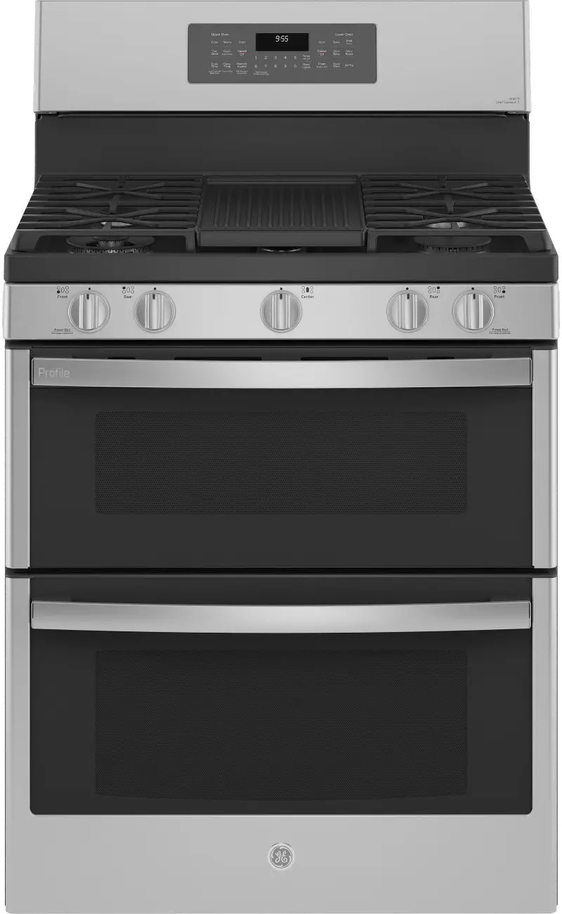 GE Profile 6.8 cu ft Double Oven Gas Range - Stainless Steel