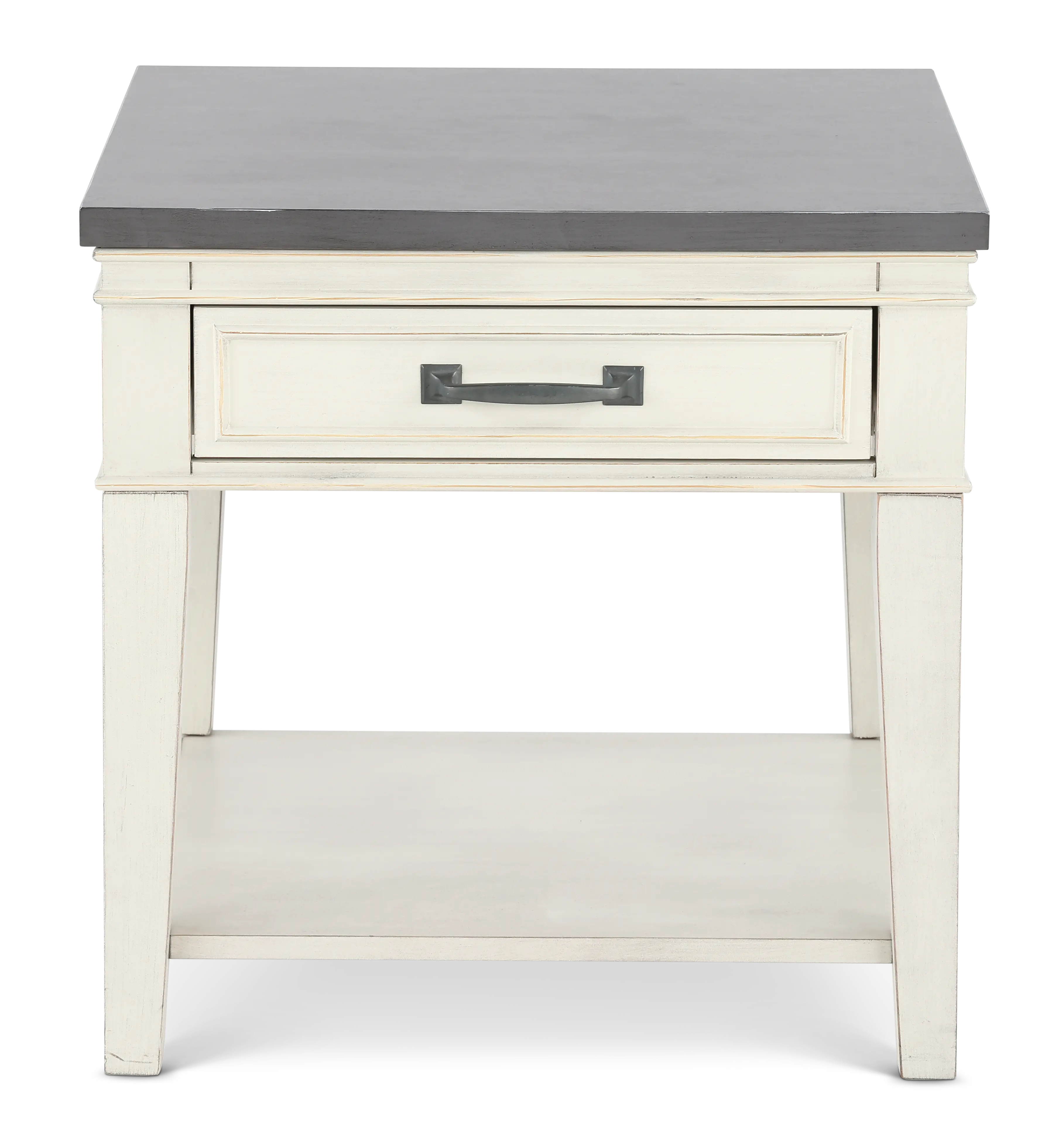 Del Mar Antique White and Gray End Table-1