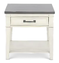 Del Mar Antique White and Gray End Table