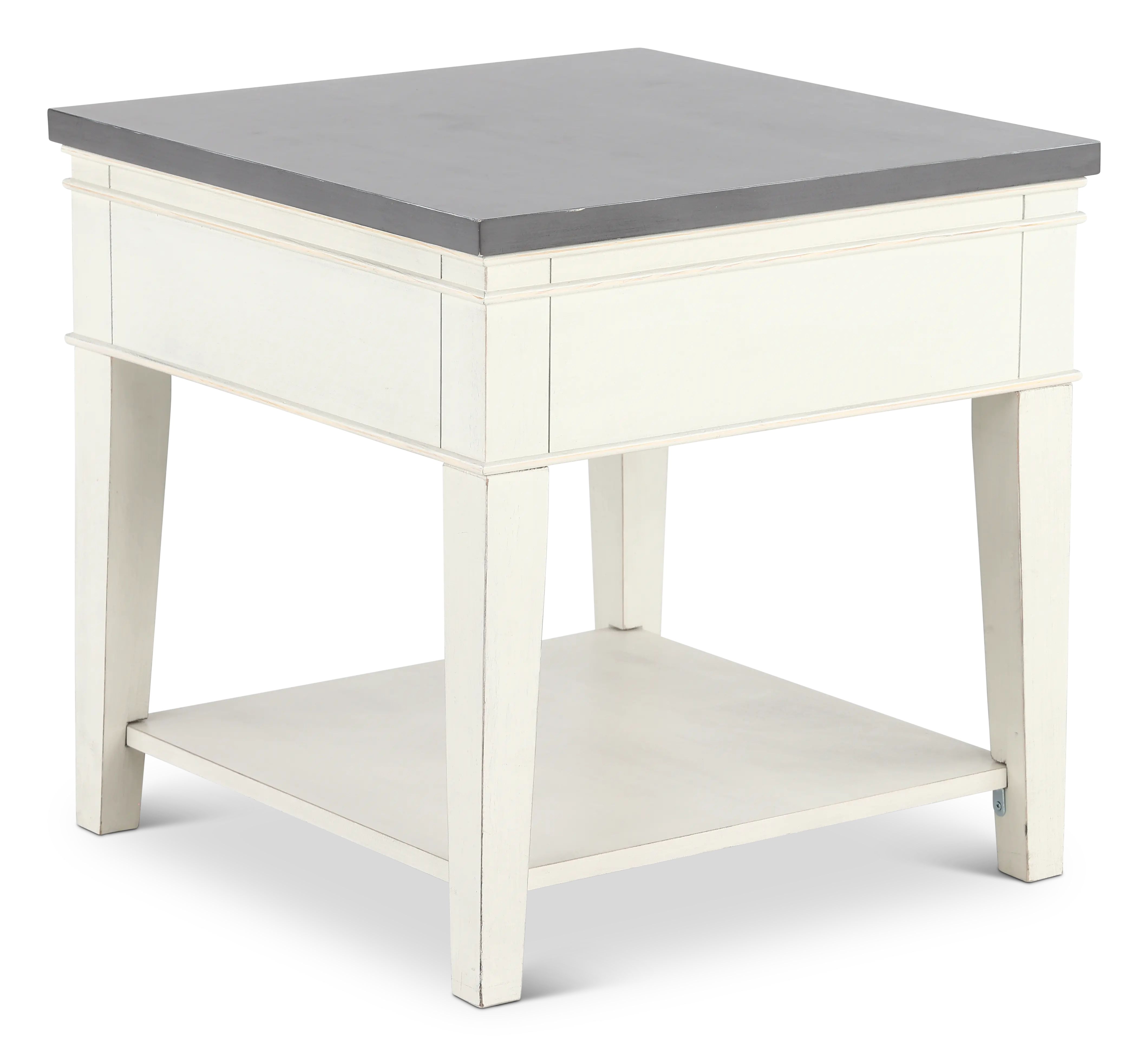 Del Mar Antique White and Gray End Table-6