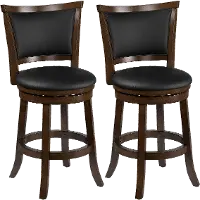 Woodgrove Black Swivel Counter Height Stool, Set of 2