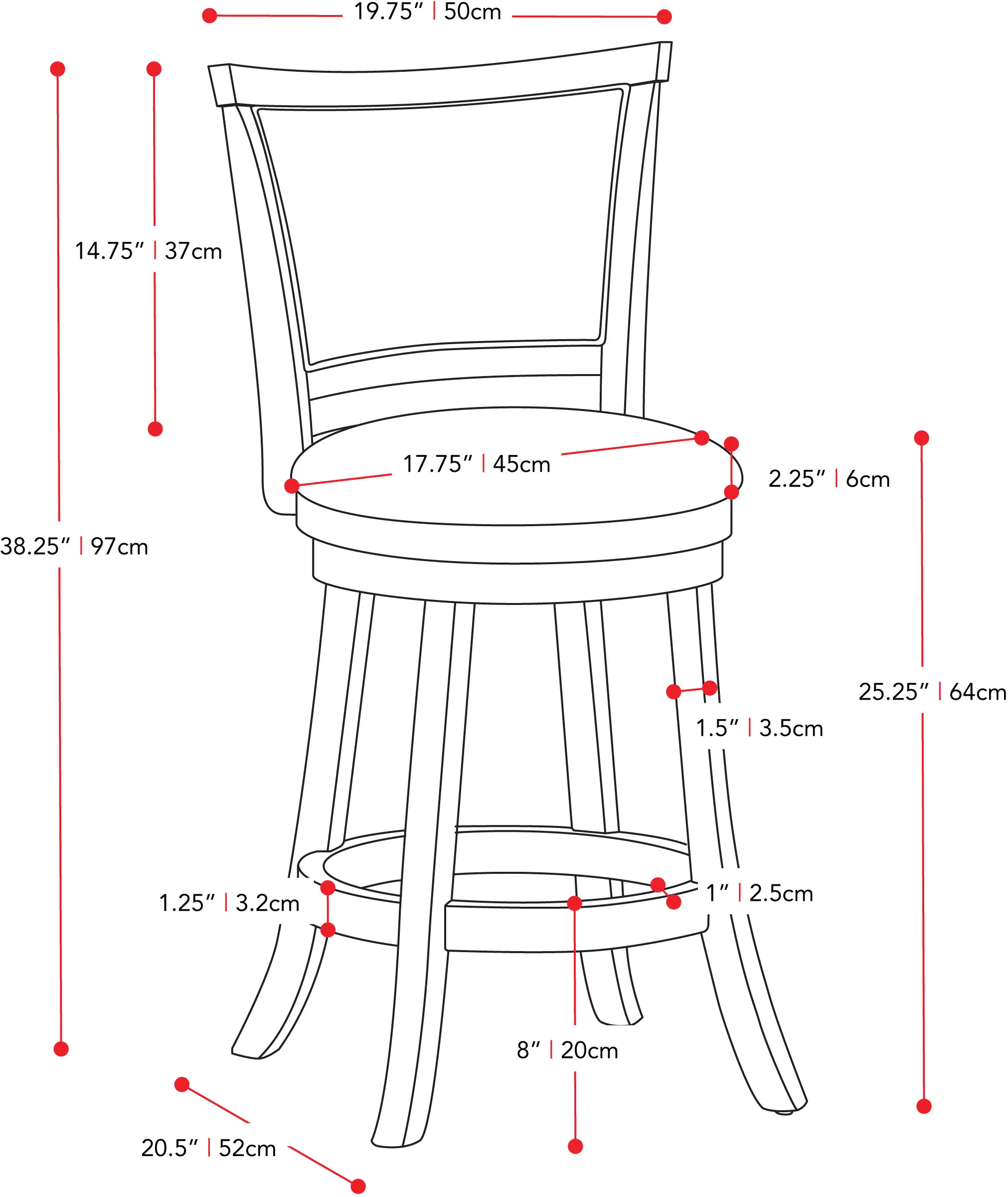 Woodgrove Black Swivel Counter Height Stool, Set of 2-4
