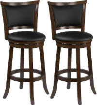 Woodgrove Black Swivel Bar Stool, Set of 2