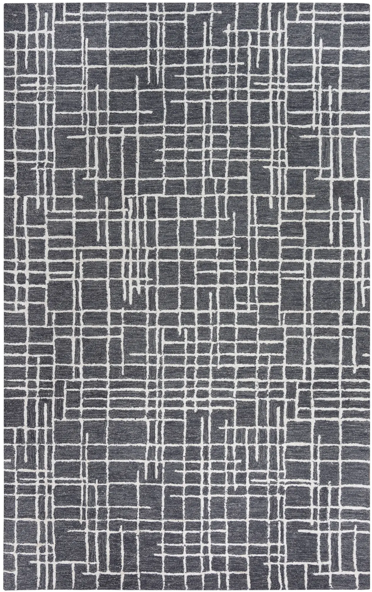 Jazz 5 x 8 Striped Charcoal Area Rug-1