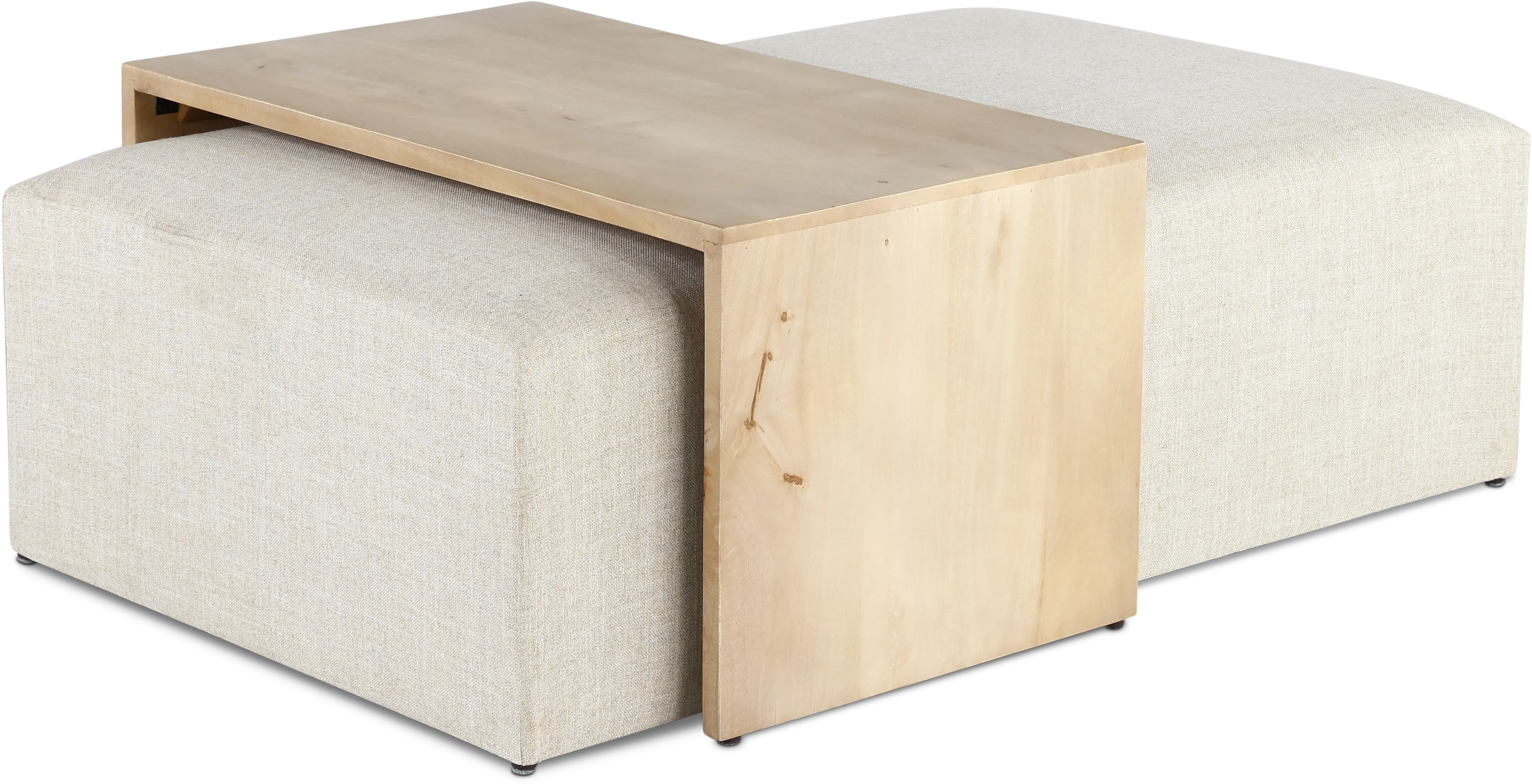 Amelia Subtle Linen Ottoman Coffee Table-1