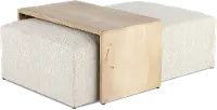 Amelia Subtle Linen Ottoman Coffee Table