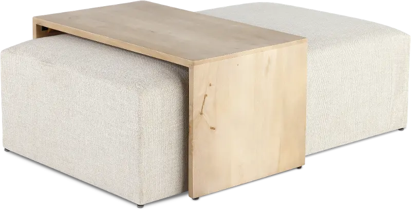 Amelia Subtle Linen Ottoman Coffee Table