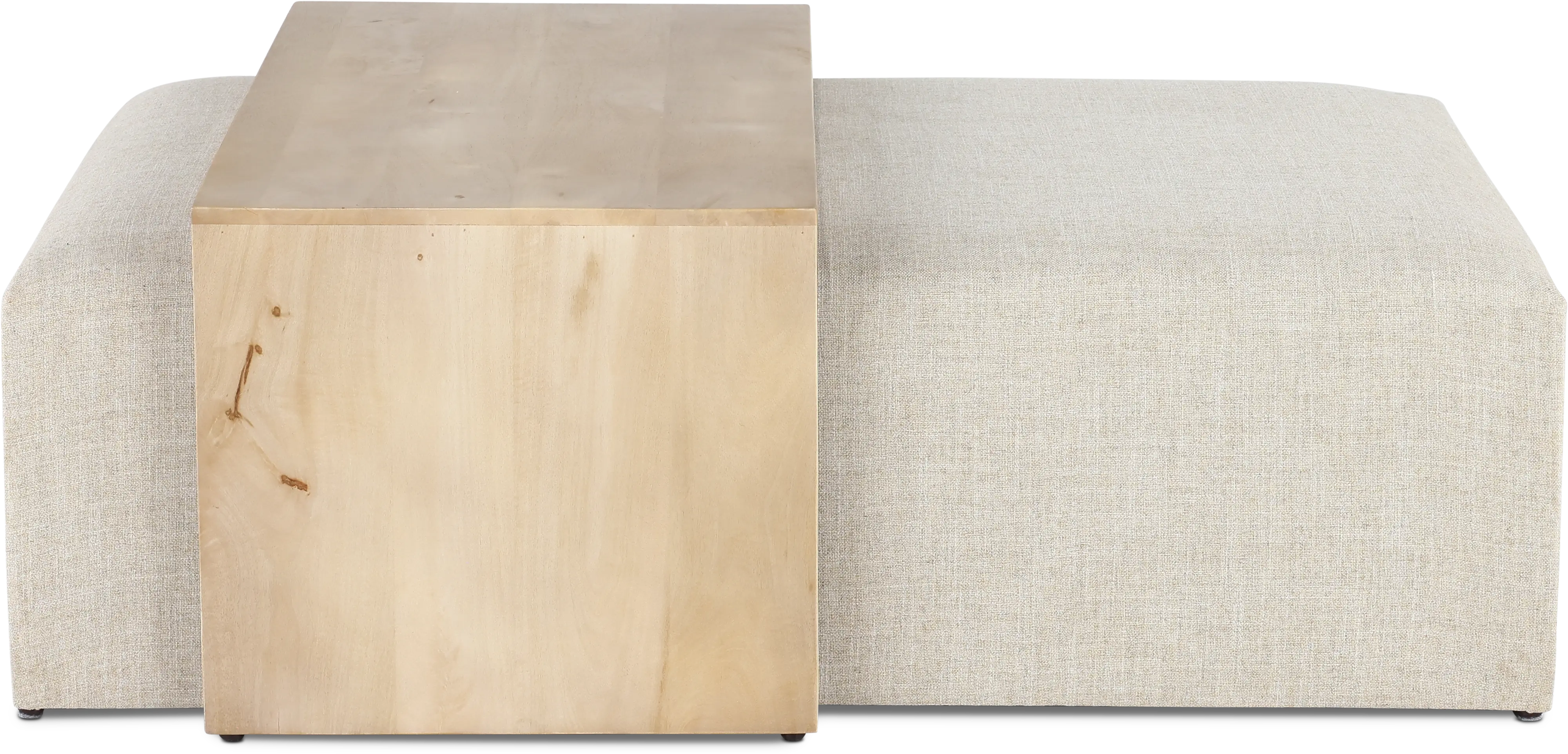 Amelia Subtle Linen Ottoman Coffee Table-3