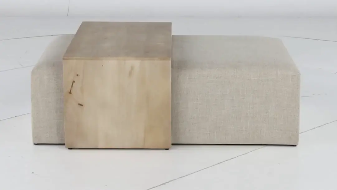 Amelia Subtle Linen Ottoman Coffee Table-4