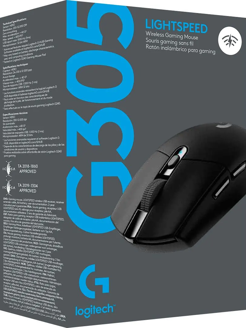Logitech Black G305 Lightspeed Wireless Mouse-7