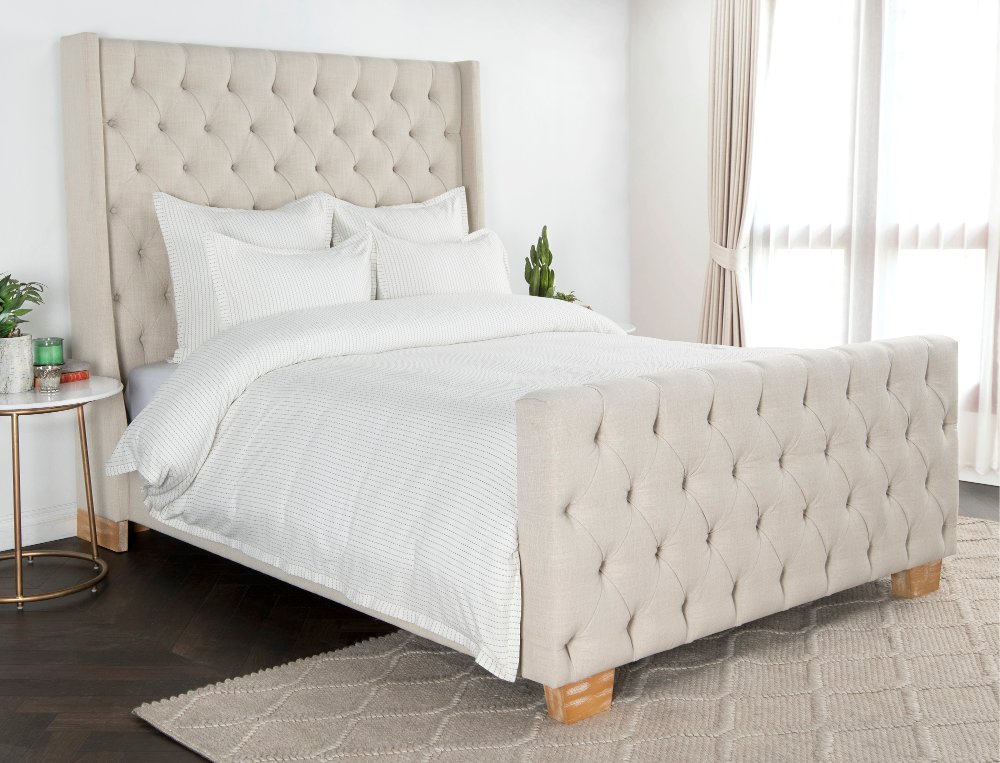 Karina Ivory Gray 3 Piece Queen Duvet Set