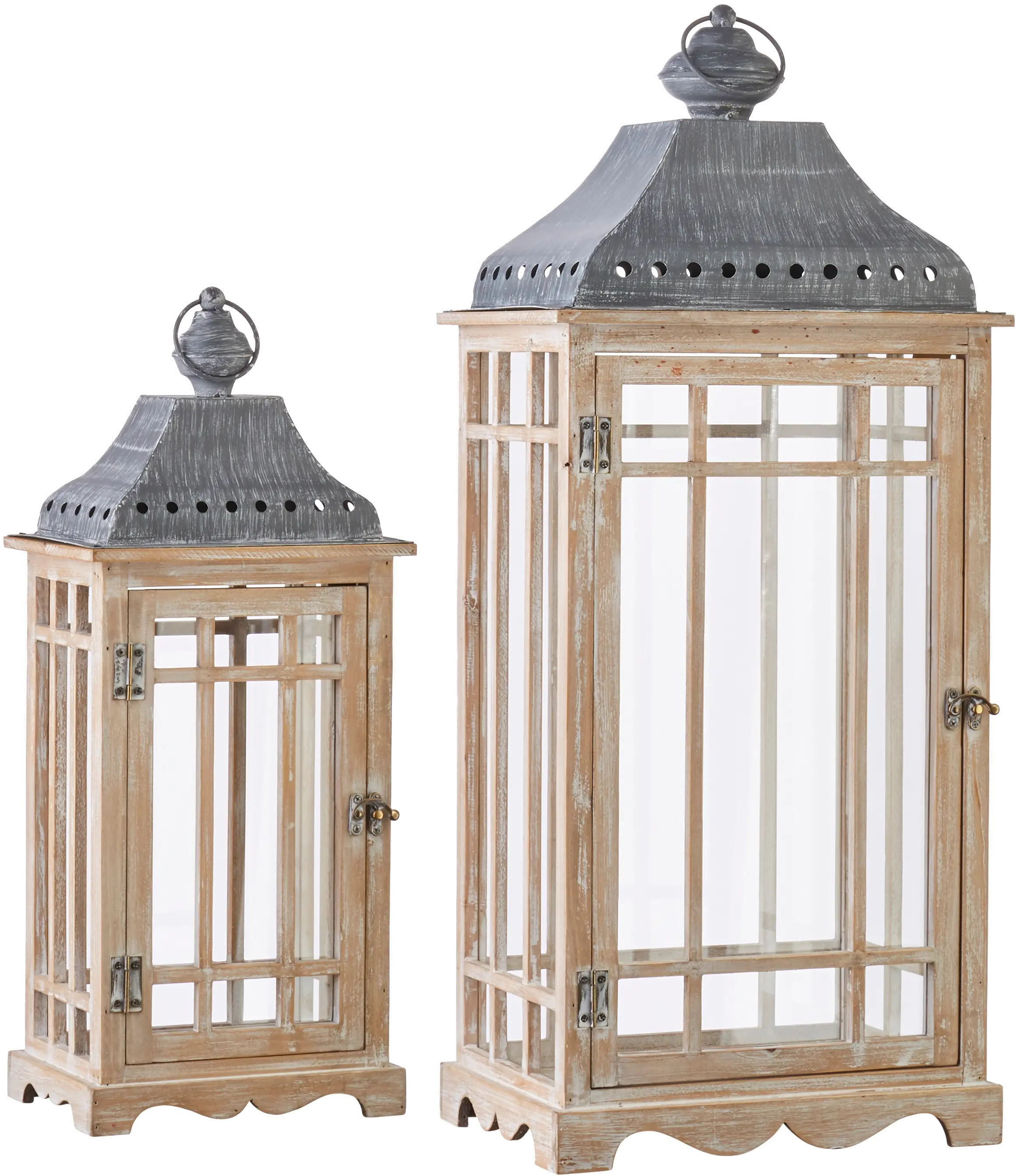 28.5 Inch Whitewashed Lantern-1