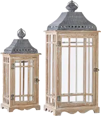 28.5 Inch Whitewashed Lantern