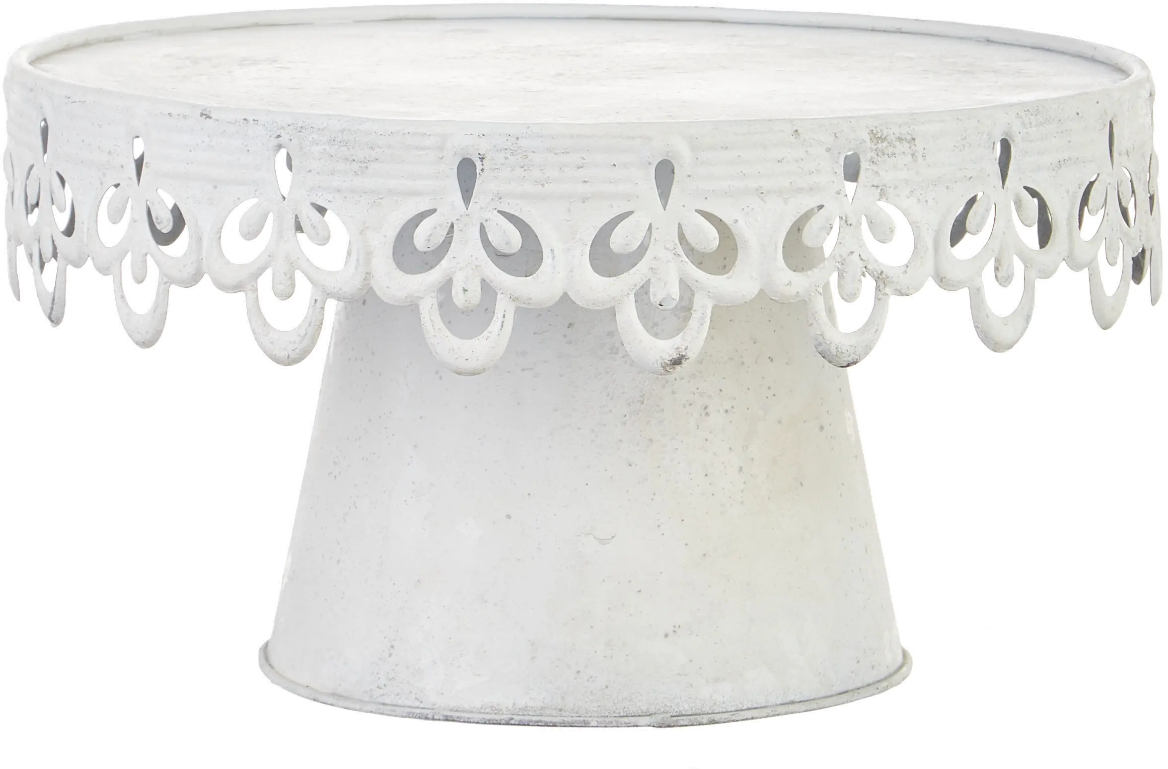 12 Inch White Scalloped Pedestal-1
