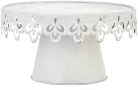 12 Inch White Scalloped Pedestal
