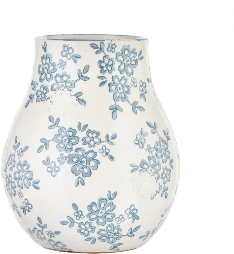 9.5 Inch Blue Transferware Vase