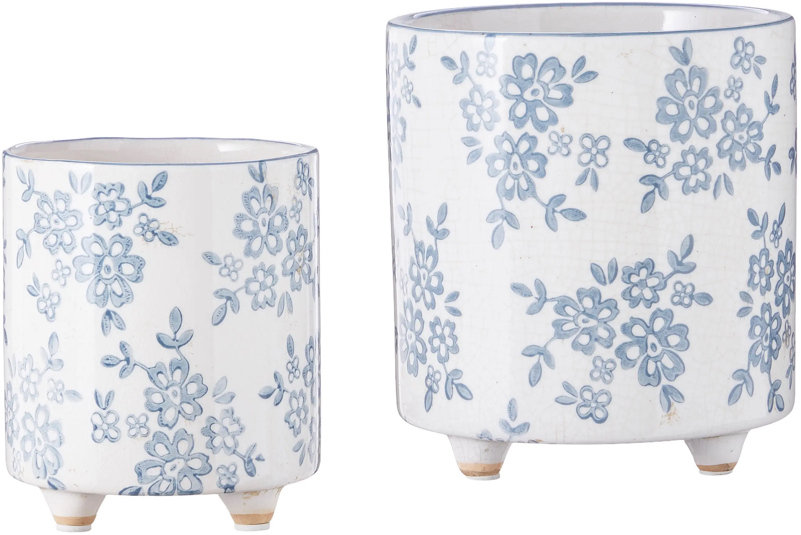 Small 6.25  Blue Floral Pot-1