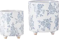 Small 6.25  Blue Floral Pot