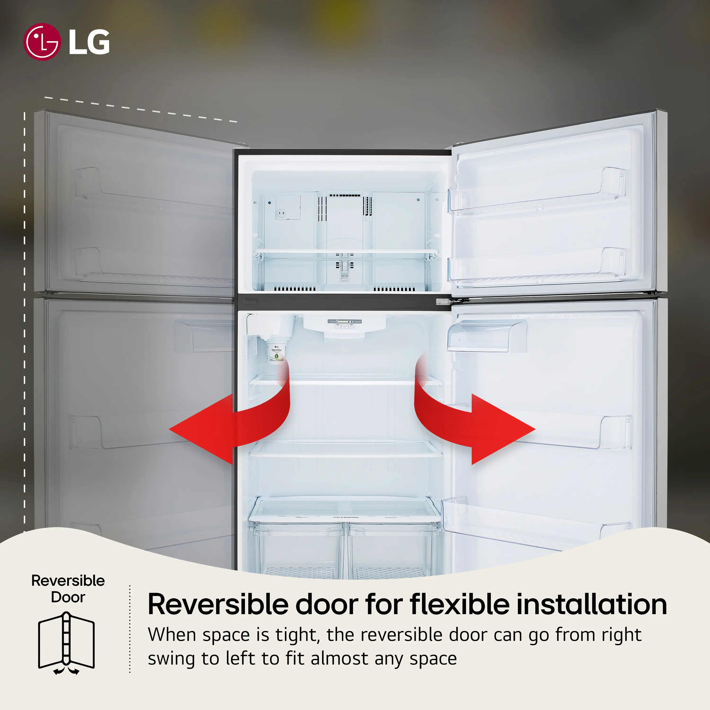 LRTLS2403S LG 23.8 cu ft Top Freezer Refrigerator - 33 W Stainless Steel-4