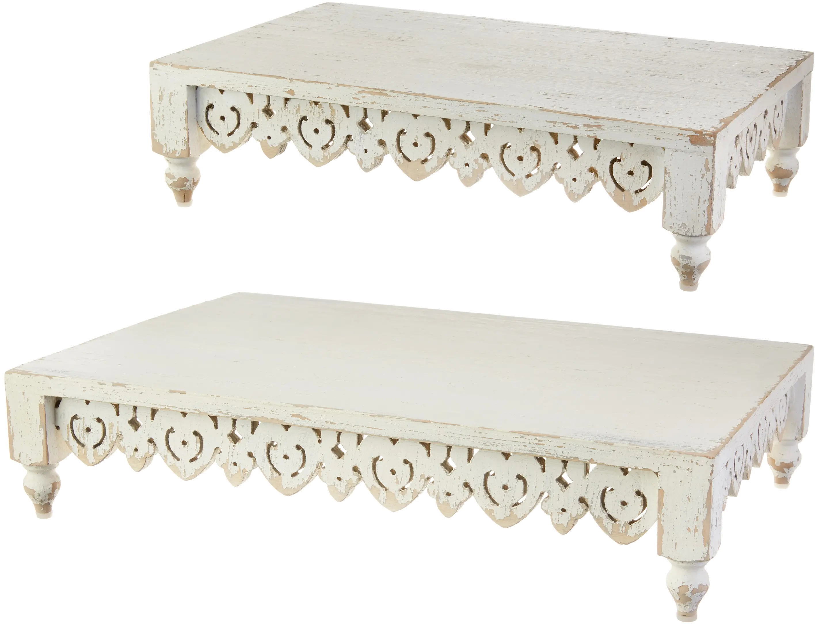 17.25 Inch White Distressed Riser-1