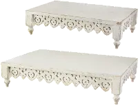 17.25 Inch White Distressed Riser