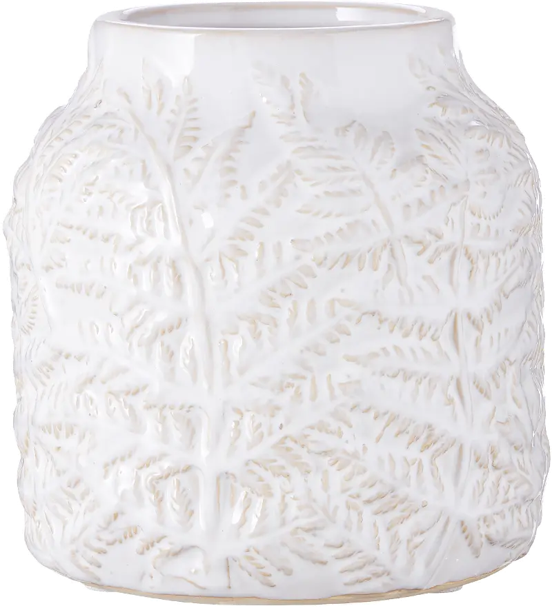 7 Inch Leaf Embossed Vase