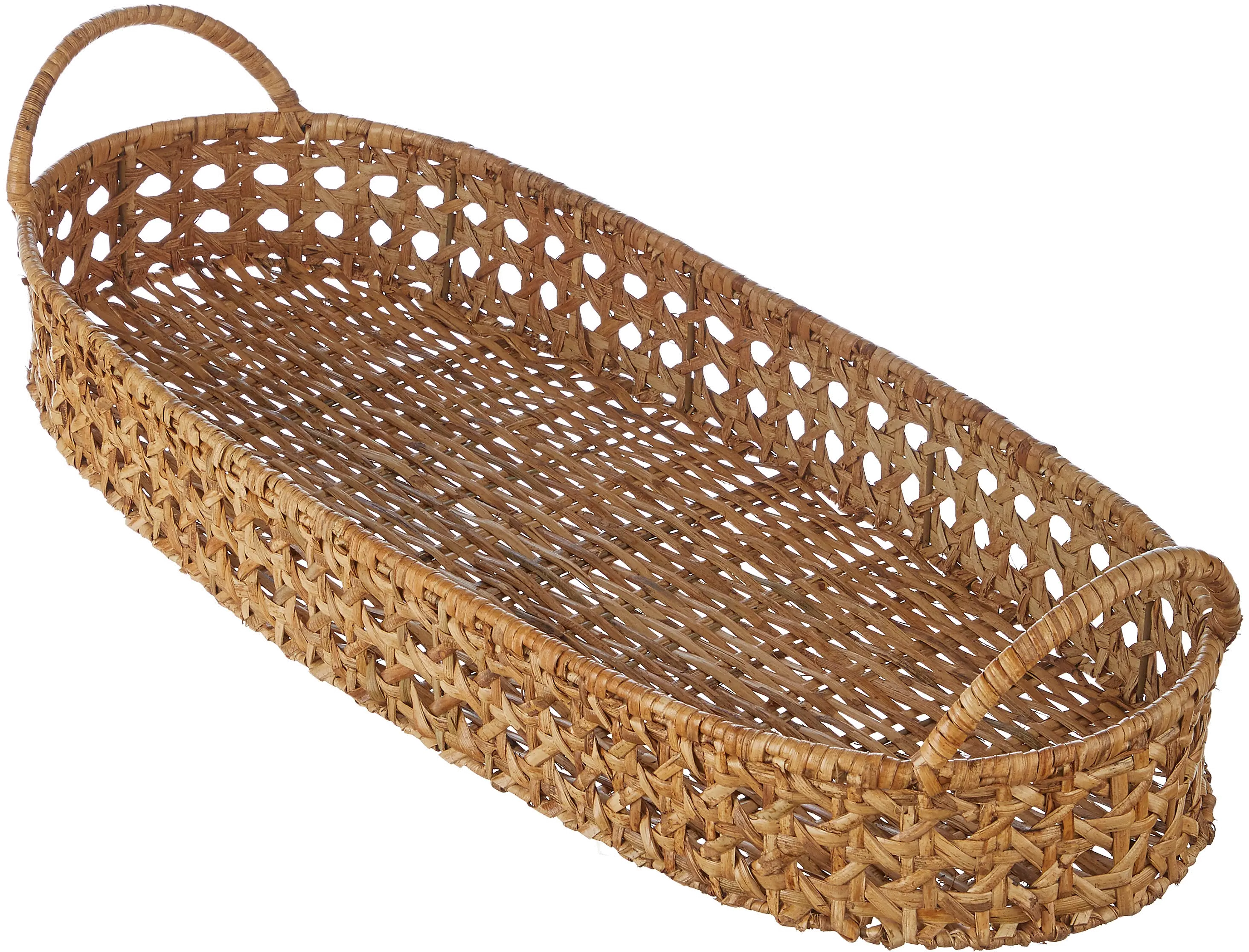 Oval Natural Woven Tray-1
