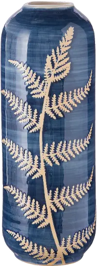 14.75  Blue Fern Vase