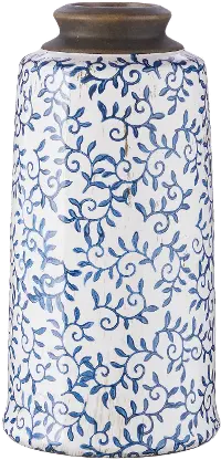 13  Blue Transferware Vase