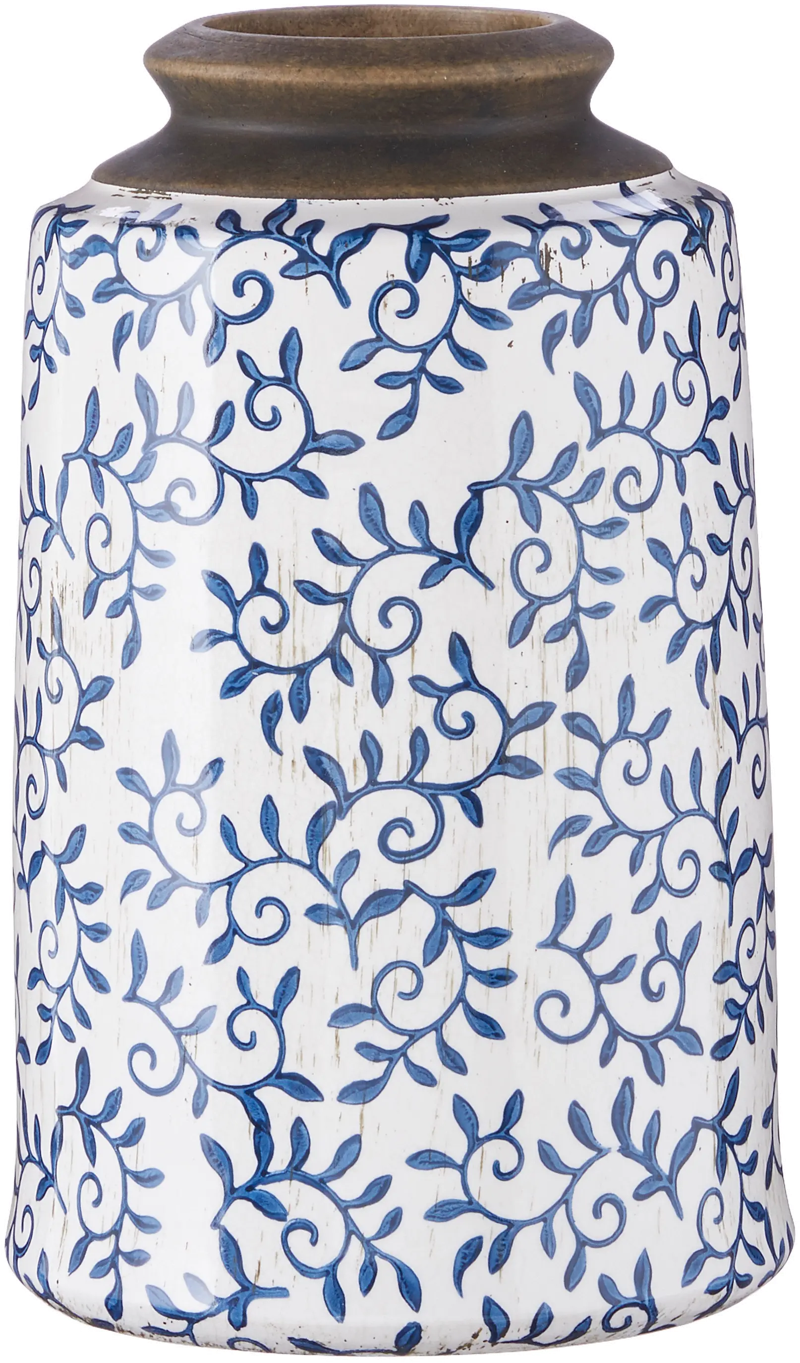 10.5  Blue Transferware Vase-1