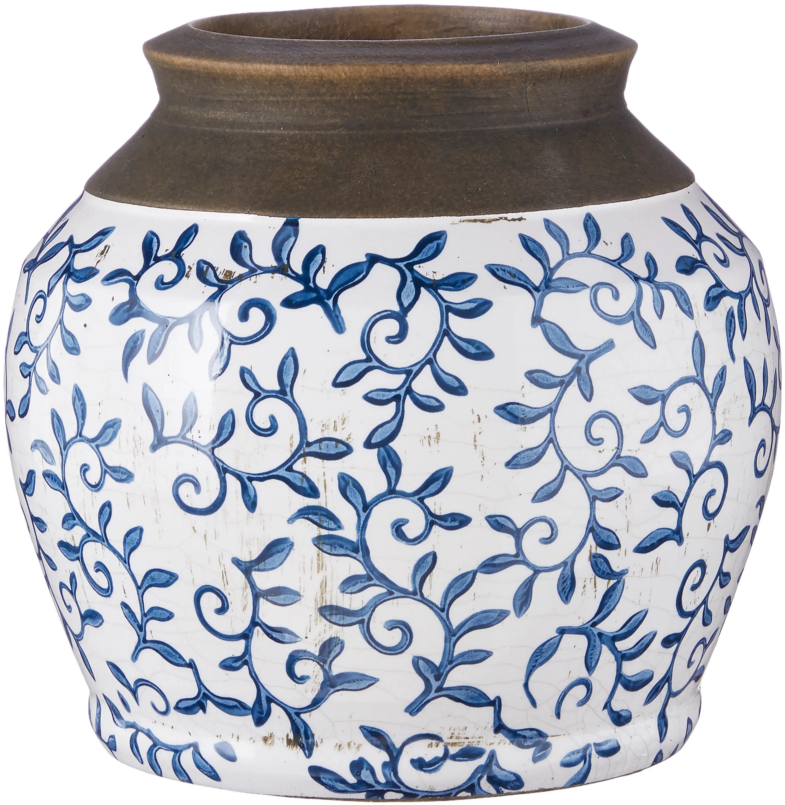 7.5  Blue Transferware Vase-1