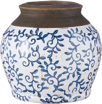 7.5  Blue Transferware Vase