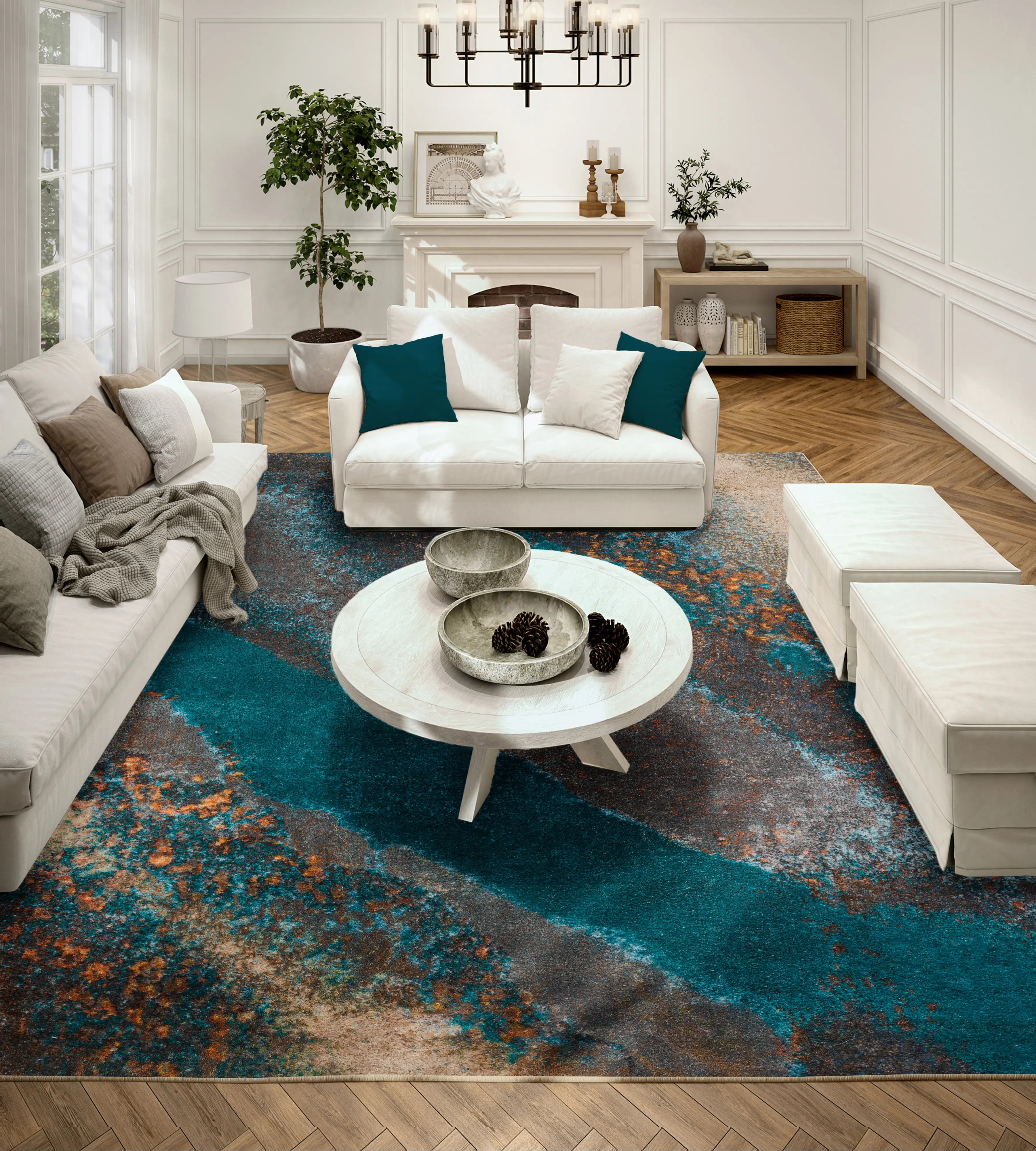 BR100MO8X10-8X10/BRI Brisbane 8 x 10 Teal Moonstruck Area Rug-3
