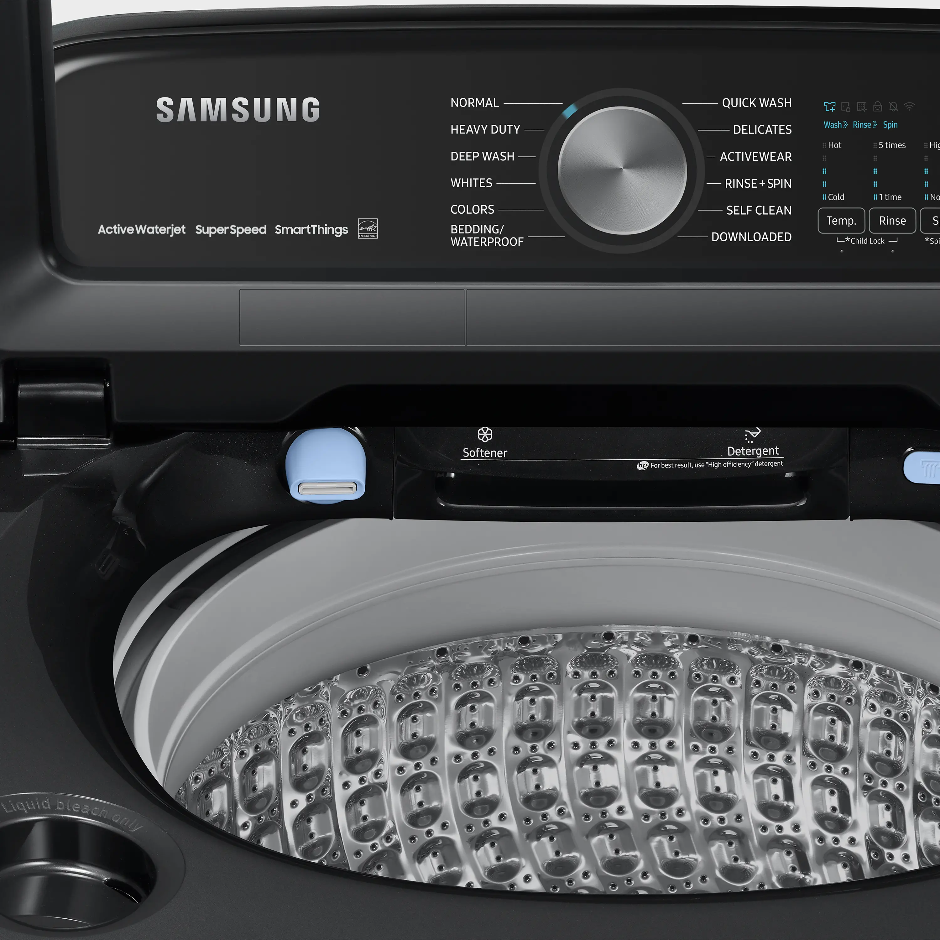 WA52A5500AV Samsung 5.2 cu ft Top Load Washer - Black 52A5500-2