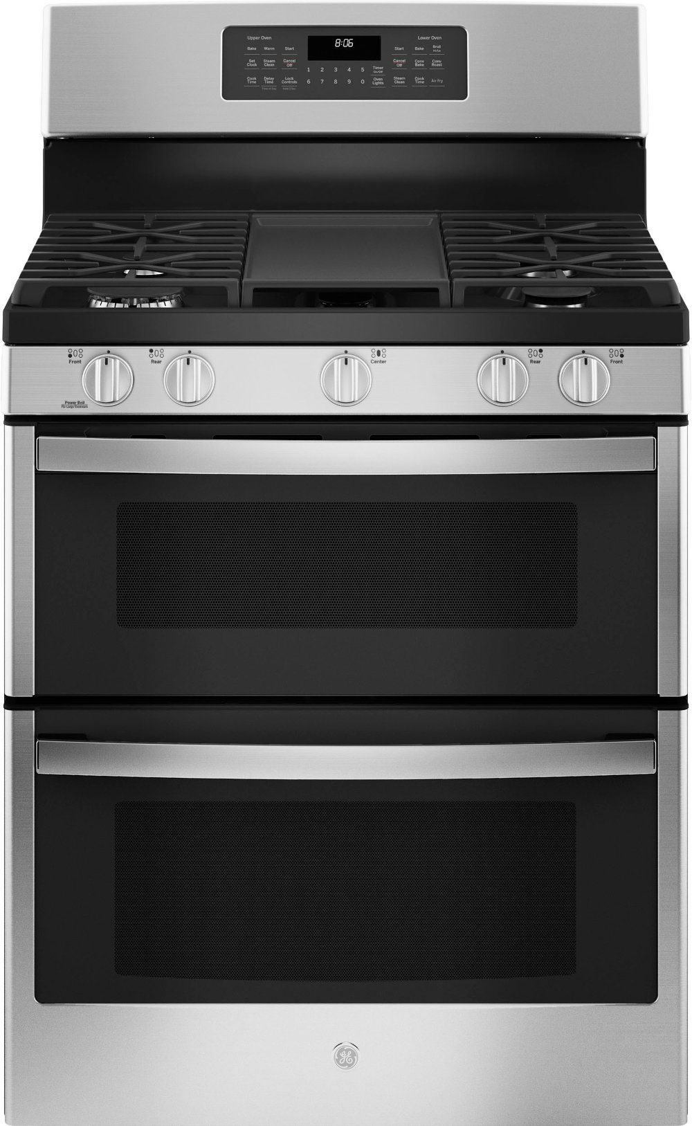 GE 6.8 cu ft Double Oven Gas Range - Stainless Steel
