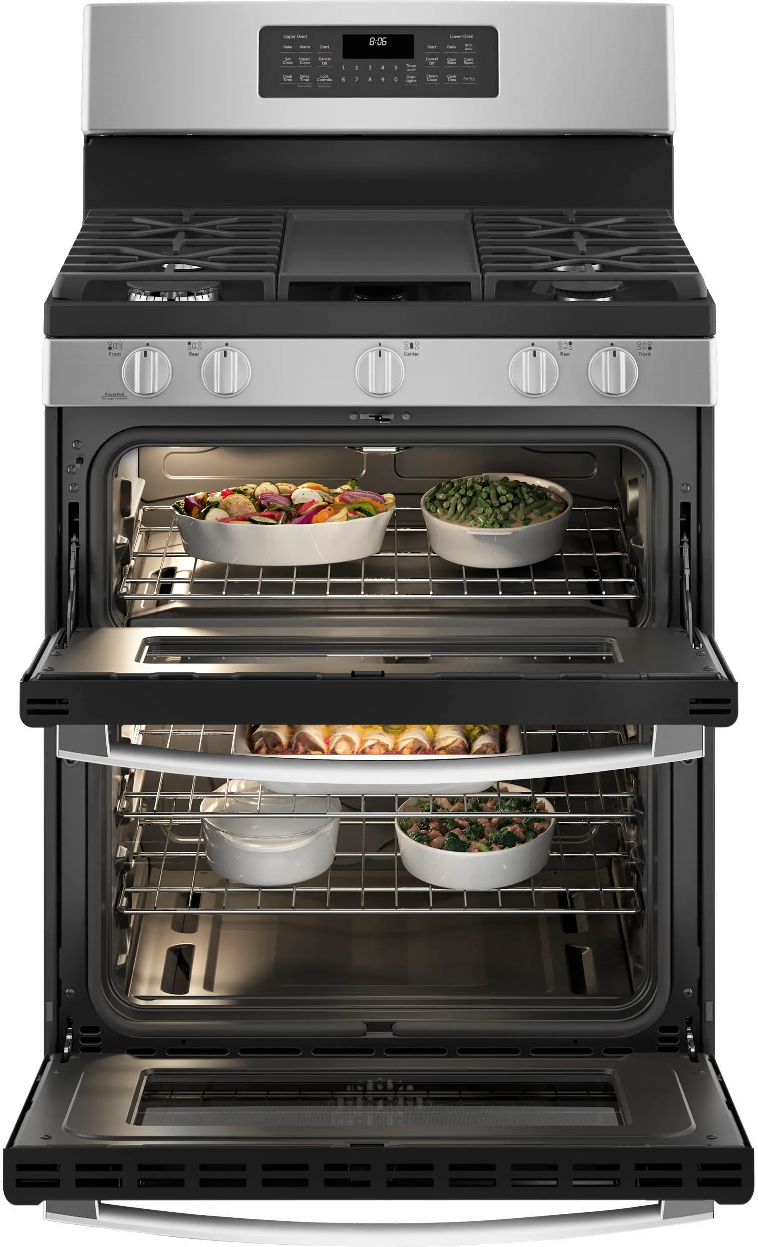 JGBS86SPSS GE 6.8 cu ft Double Oven Gas Range - Stainless Steel-5