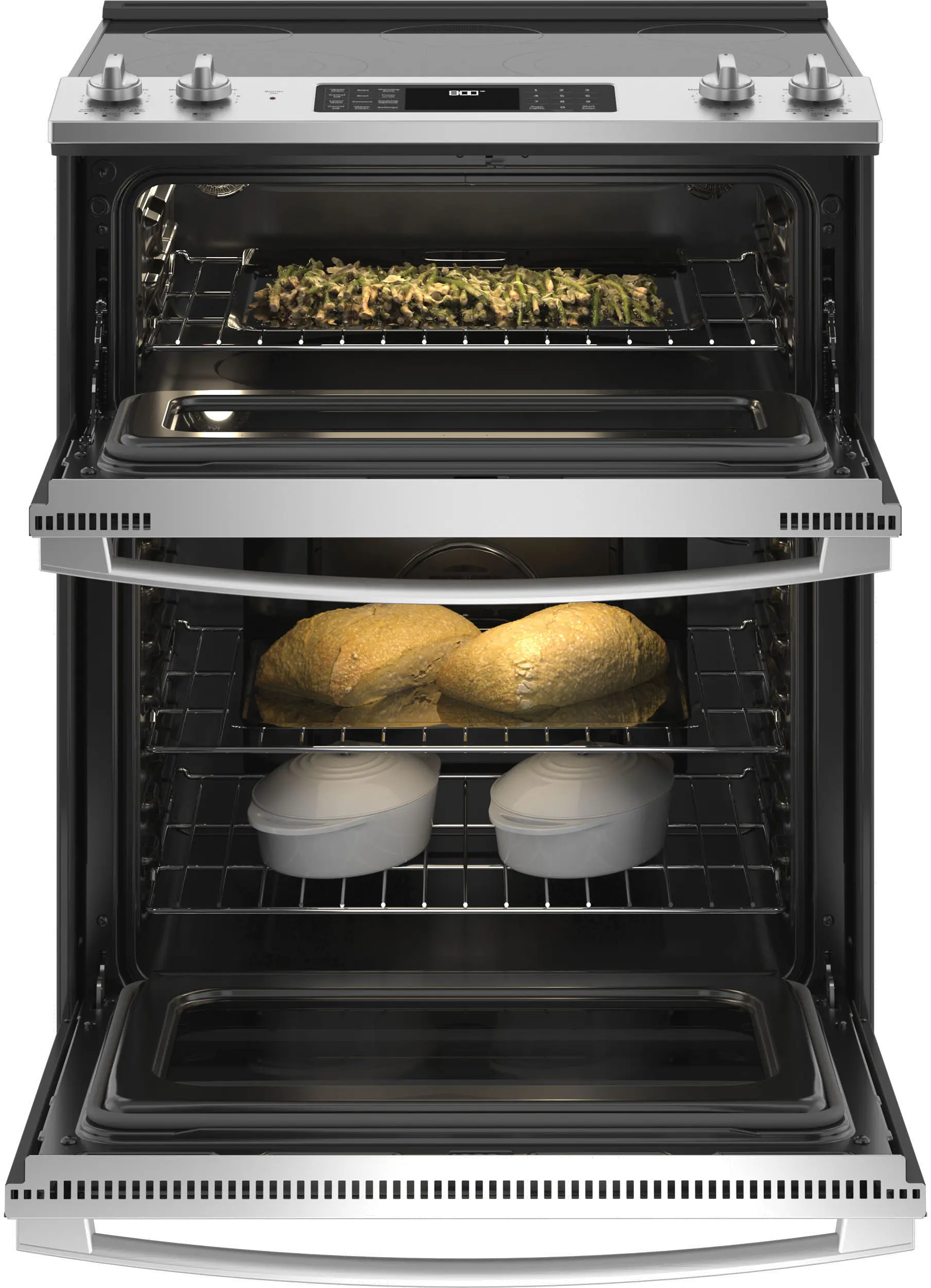 JSS86SPSS GE Slide-In Double Oven Range - Stainless Steel-3