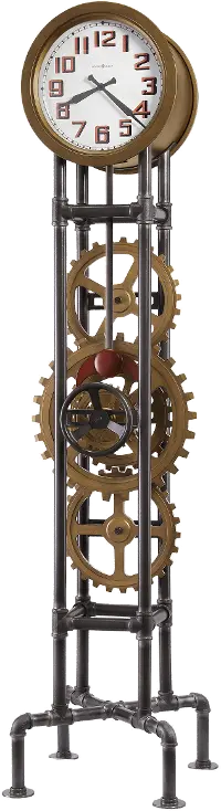 Curtis Black and Bronze Quartz Floor Clock