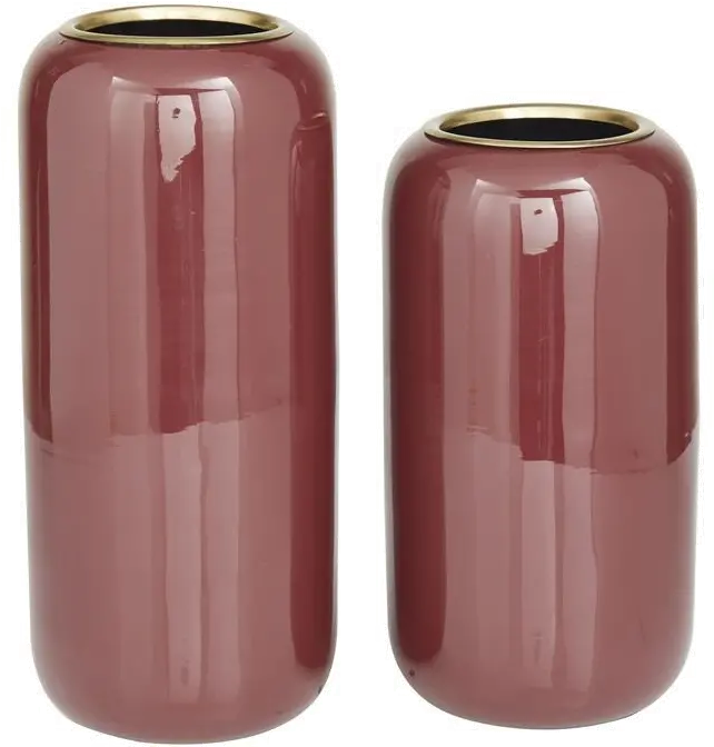 13  Maroon Metal Vase-1