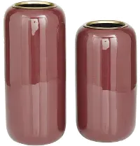 11  Maroon Metal Vase