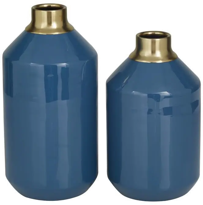10  Marine Blue Metal Vase-1