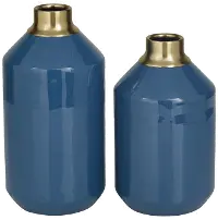10  Marine Blue Metal Vase