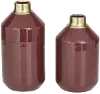 10 Inch Cranberry Metal Vase