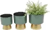 Abbi 11.5  Metal and Aqua Green Planter